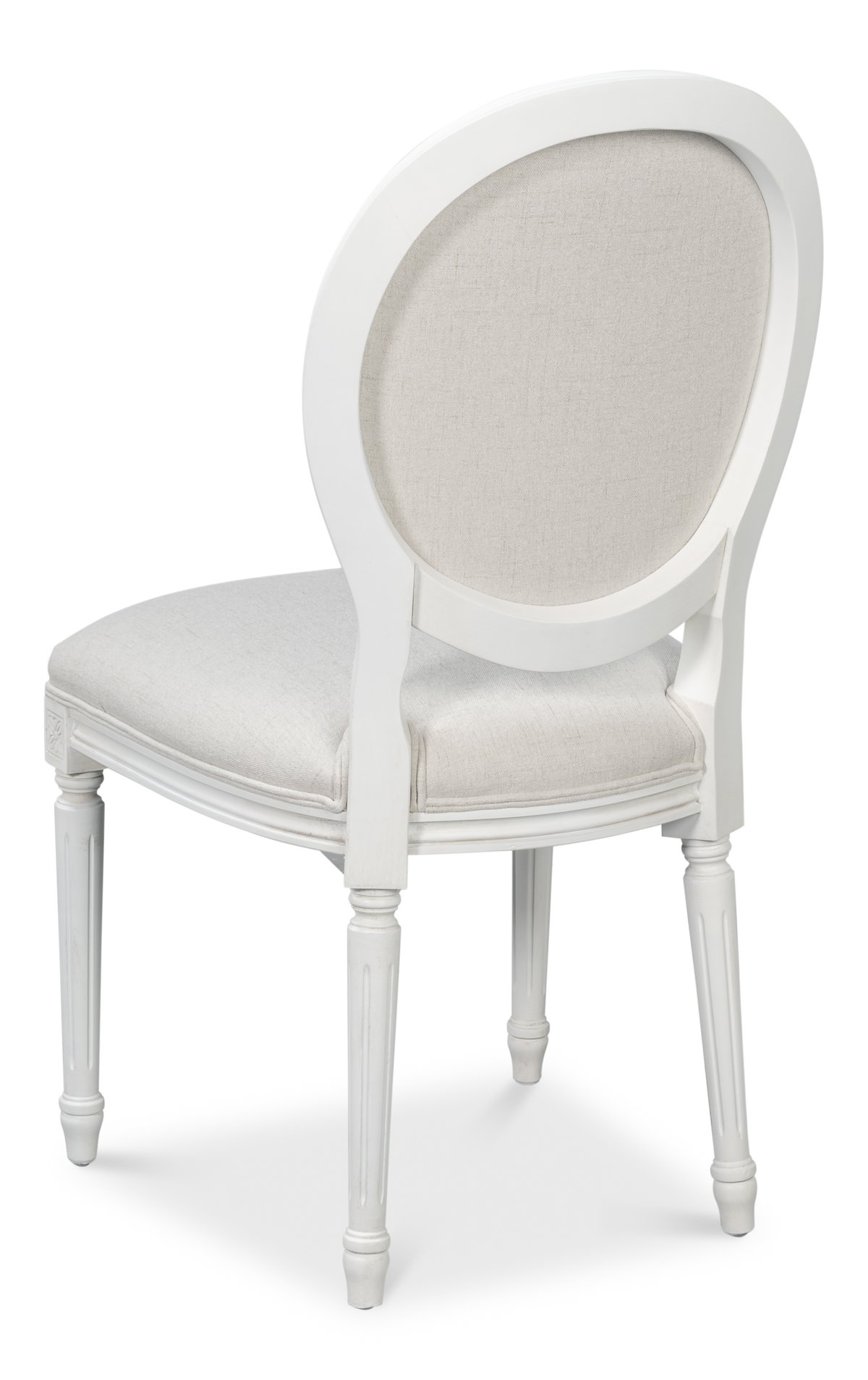 Hugo Oval Side Chair  Cortina White, by Sarreid, 1'11" length x 1" width x 3'2" height View 11
