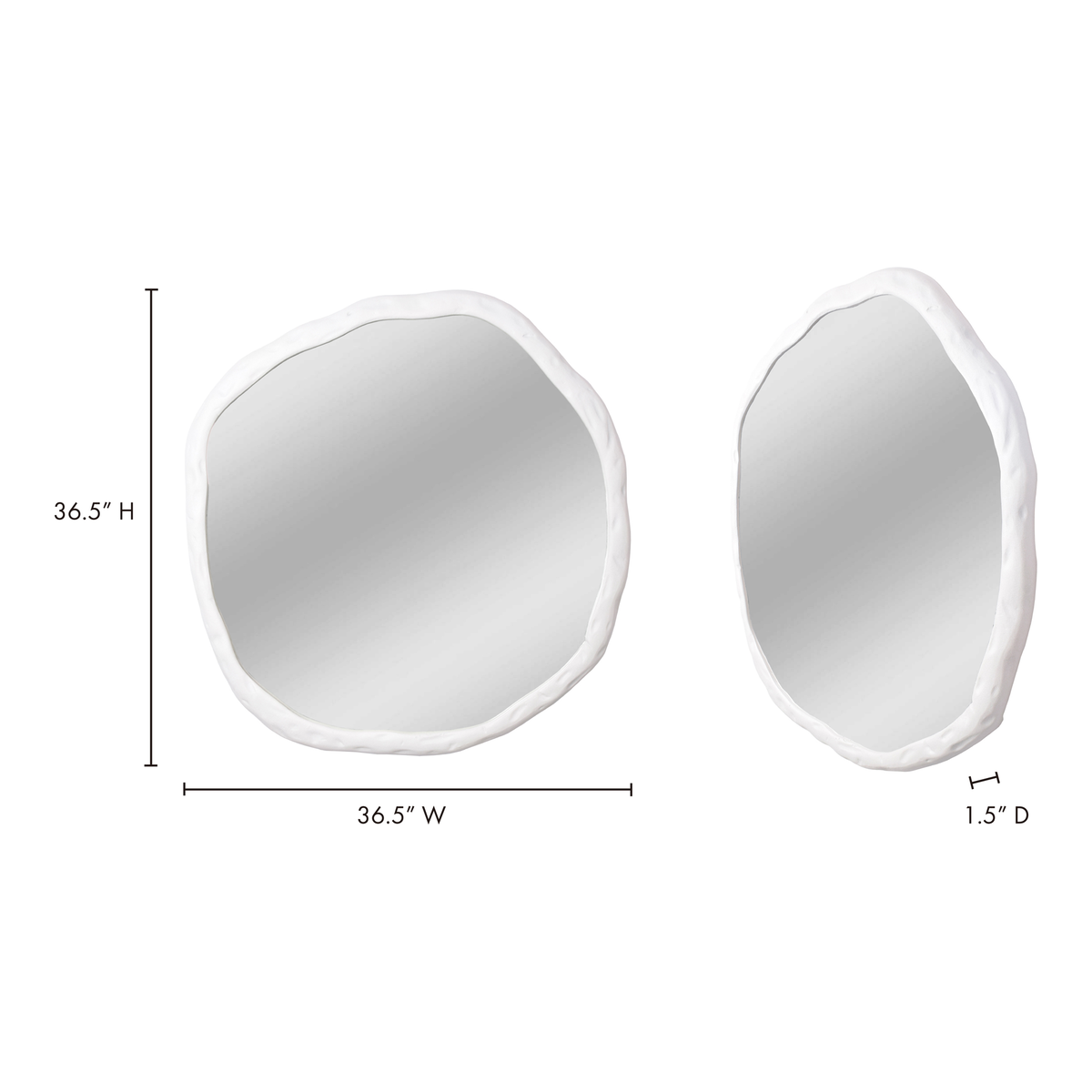 Foundry Large Mirror White, by Moe's Home, 36.5" width x 36.5" height x 1.5" depth View 5
