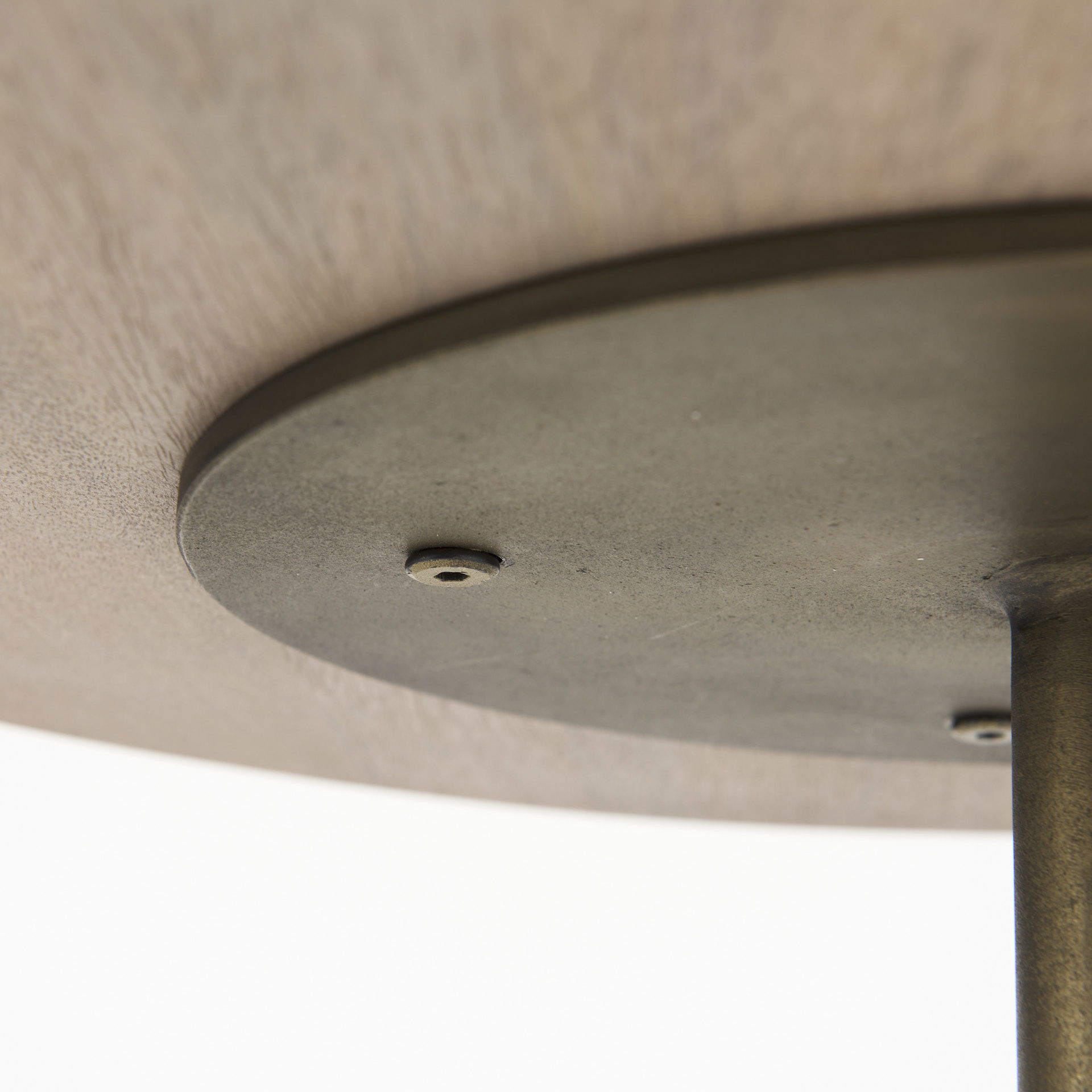 Maxwell 20' Round Light Brown Wood with Gold Metal Pedestal Side Table, Side & End Table by Mercana, 20" length x 20" width x 24" height View 9