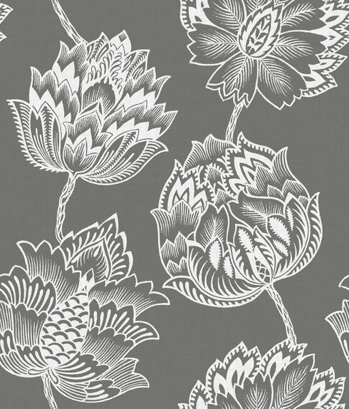 Batik Jacobean Grey Peel & Stick Wallpaper