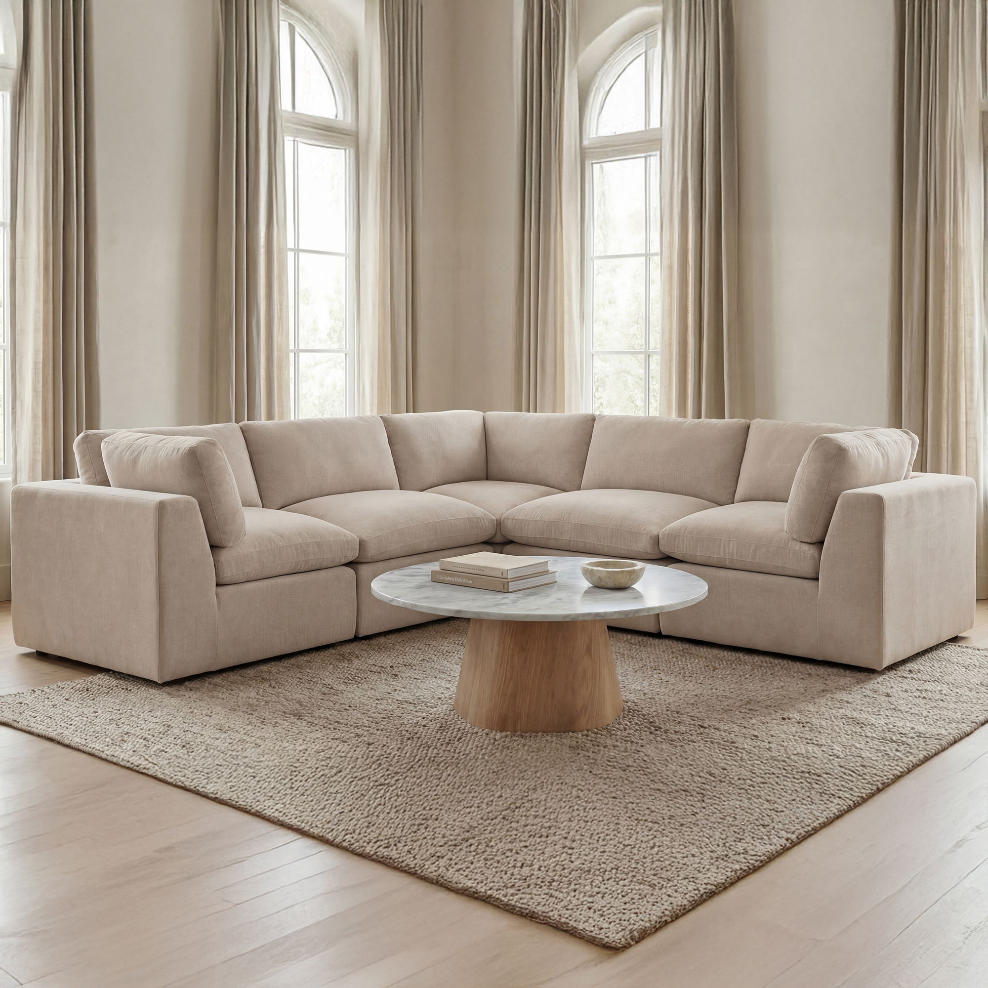 Cates Corner Chair Pebble, Sectional Sofa by Moe's Home, 36.25" width x 35.4" height x 36.25" depth View 8