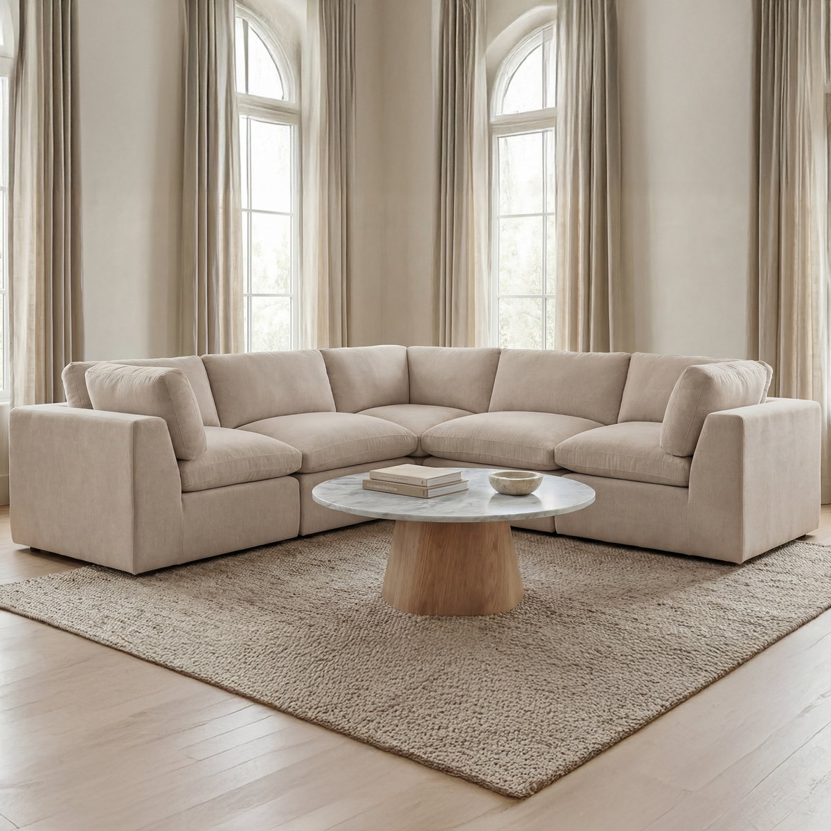 Cates Corner Chair Pebble, Sectional Sofa by Moe's Home, 36.25" width x 35.4" height x 36.25" depth View 8