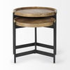 Marquisa (Set of 2)  Light Brown Wood with Black Metal Base Nesting Side Tables thumbnail 6