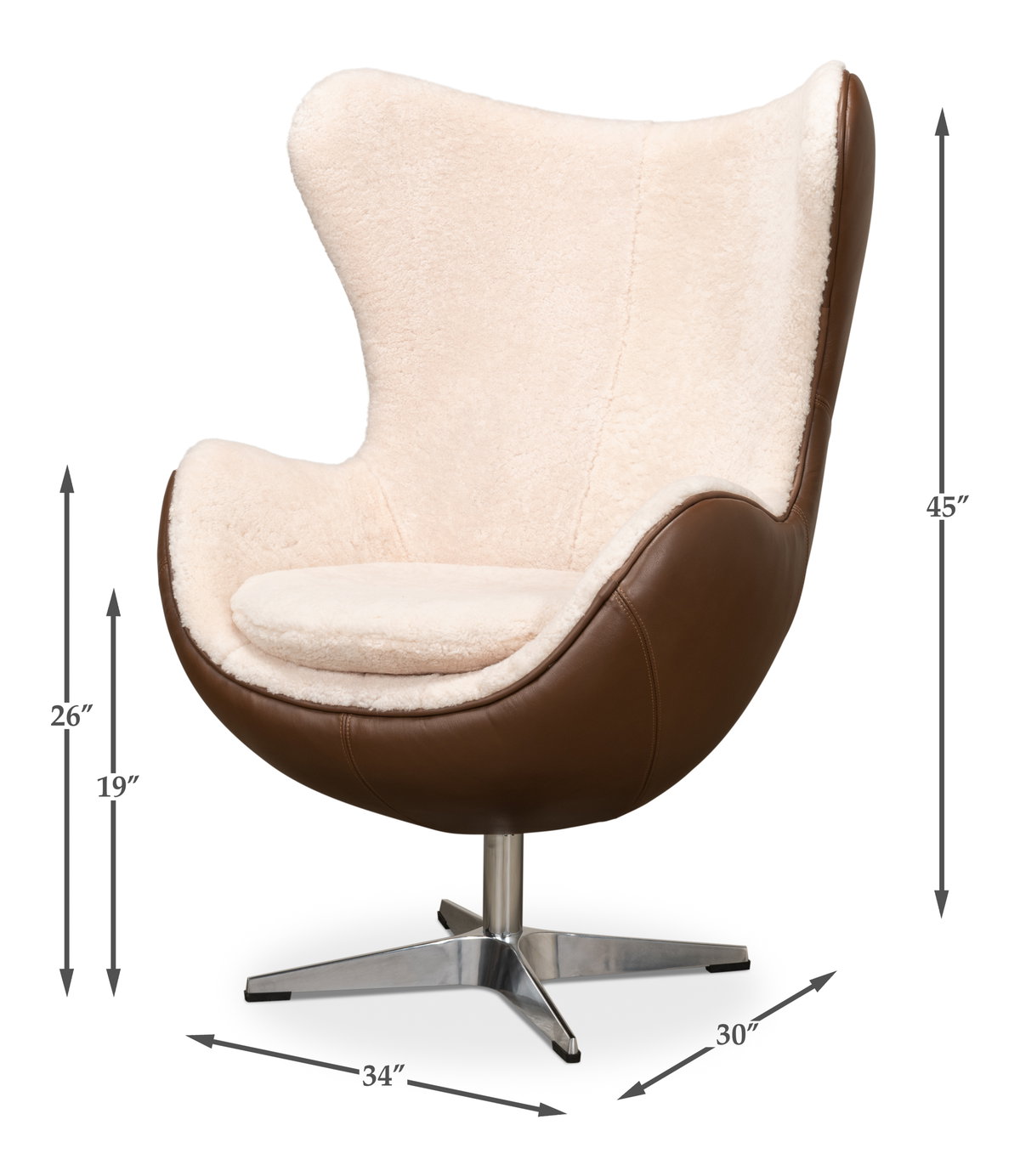Jacobean Mid 20th Century Egg Chair, by Sarreid, 2'6" length x 2'10" width x 3'9" height View 13