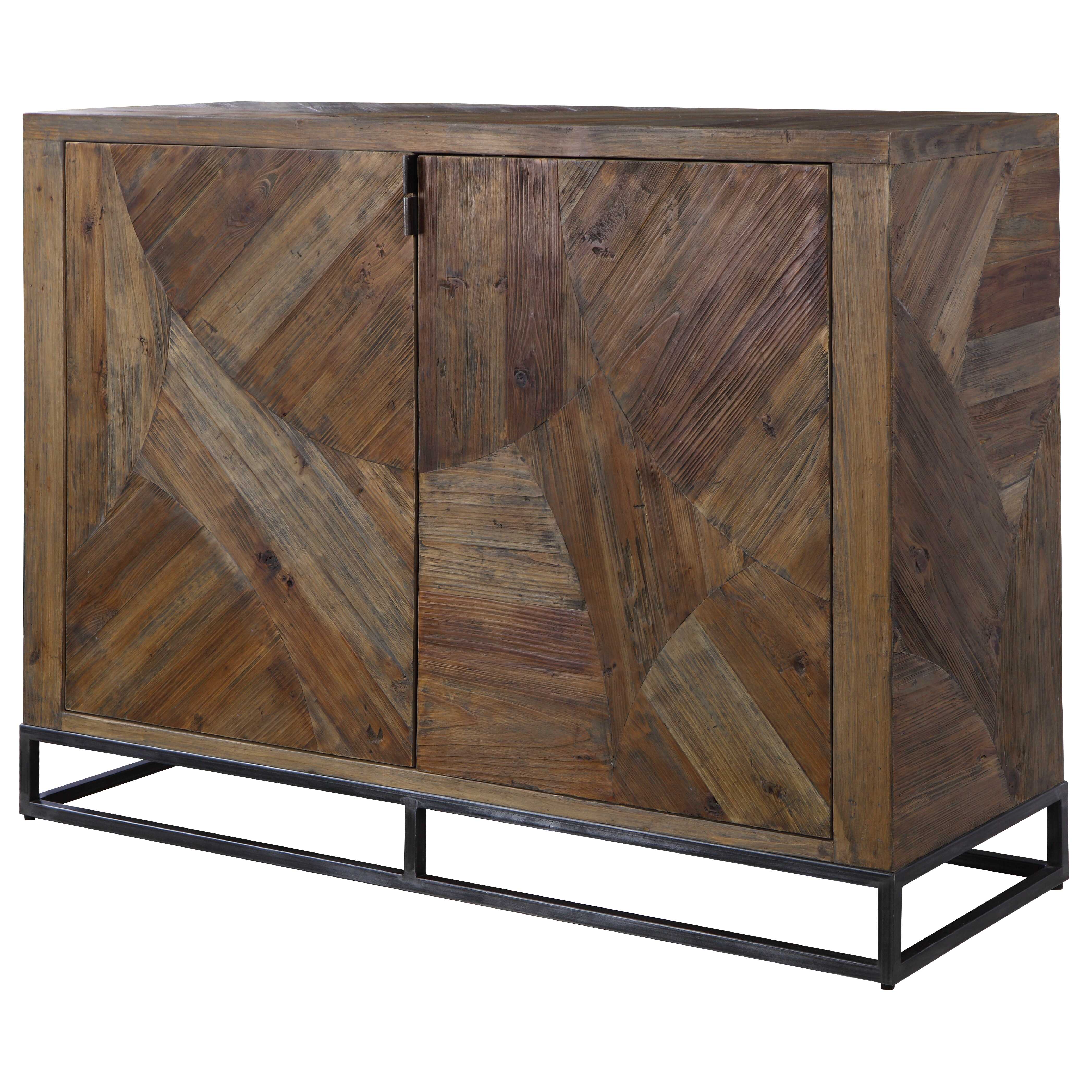 Evros Reclaimed Wood 2 Door Cabinet, Furniture by Uttermost, 52" width x 39" height x 18" depth View 9
