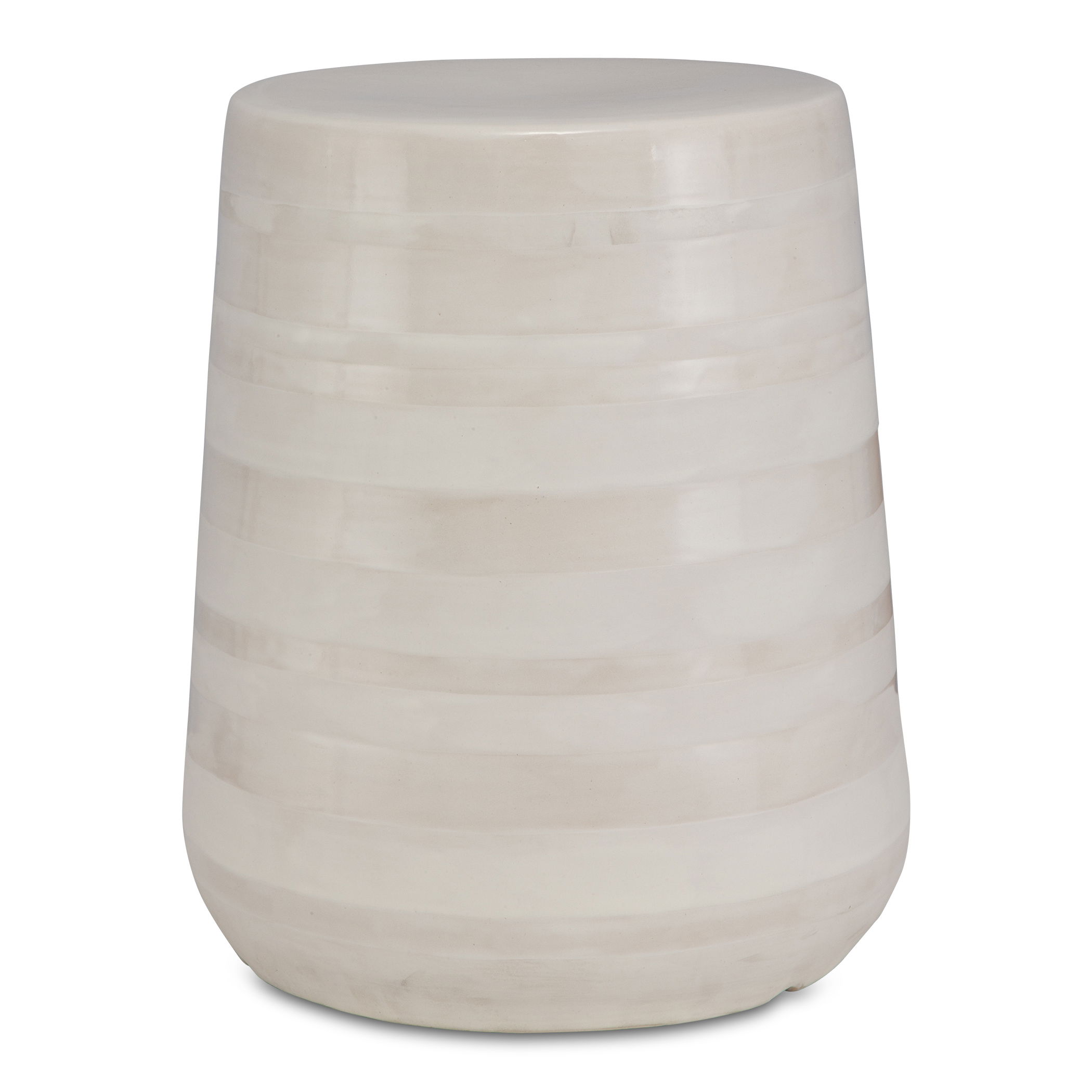 Desert Plains White Glaze Garden Stool large image 