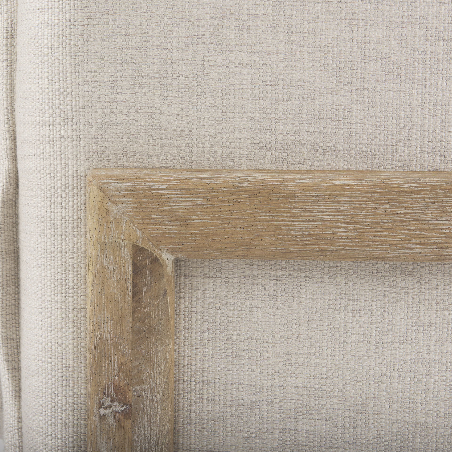 Roy II Beige Upholstered and Brown Wood Frame Arm Chair, Accent Chair by Mercana, 43.31" length x 41.73" width x 33.07" height View 12