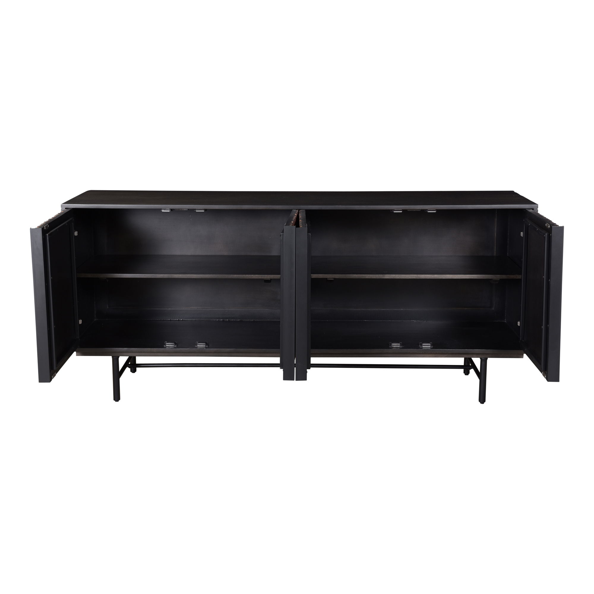 Jackson Sideboard Black, Cabinets & Sideboard by Moe's Home, 68.5" width x 30" height x 18" depth View 3