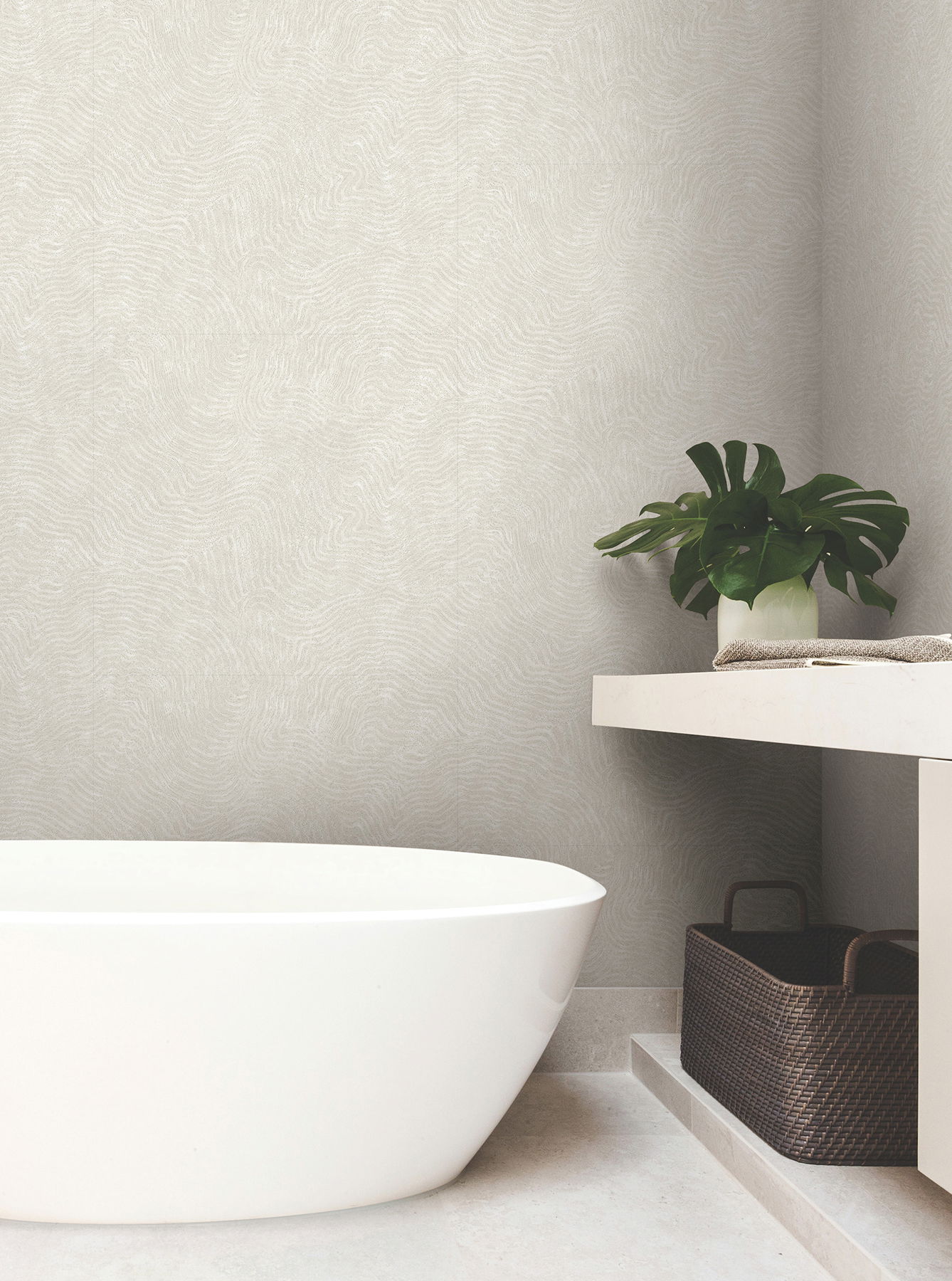 Modern Wood White Wallpaper large image 