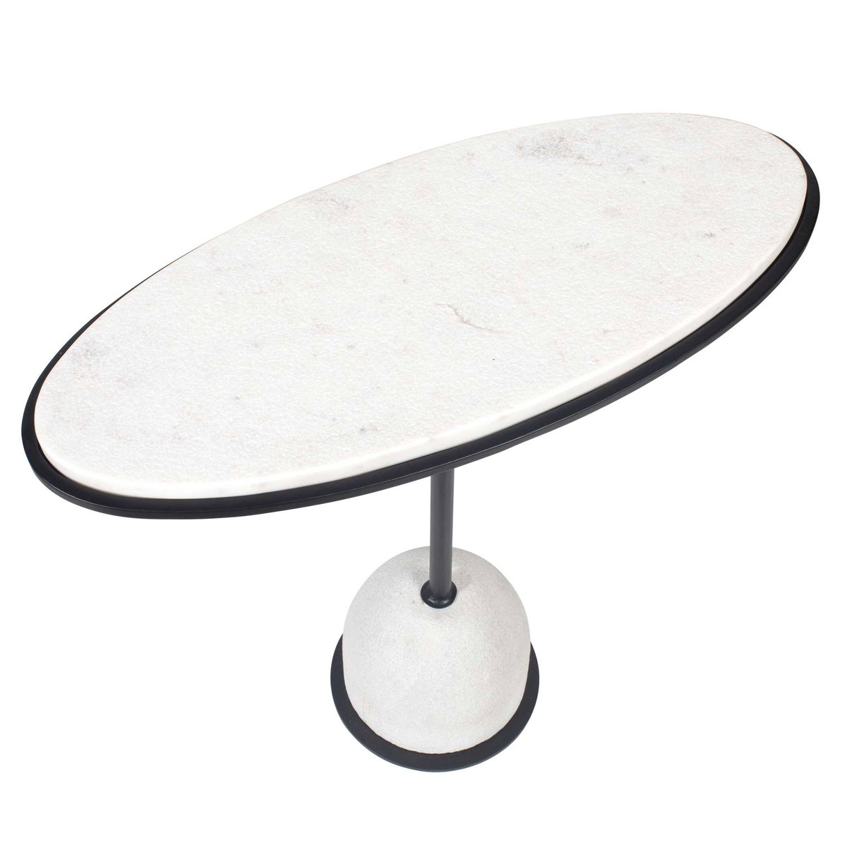 Morro White Marble Side Table, Side & End Table by Uttermost, 24.25" width x 23.25" height x 10.5" depth View 8