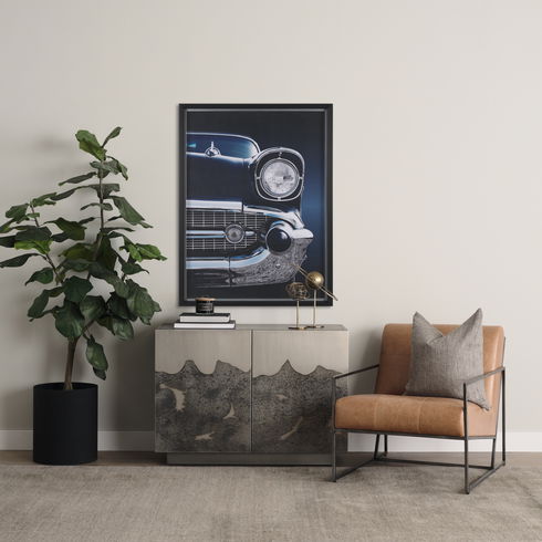 Roxdale Acid Washed Iron Metal Accent Cabinet