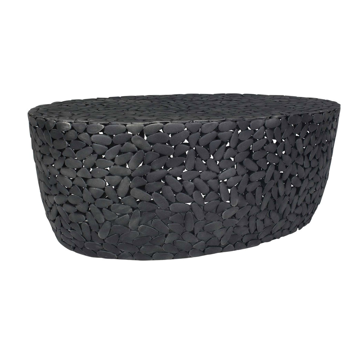 Rivington Outdoor Pebble Coffee Table, Outdoor Table by Uttermost, 3'4" width x 1'3" height x 2'4" depth View 4