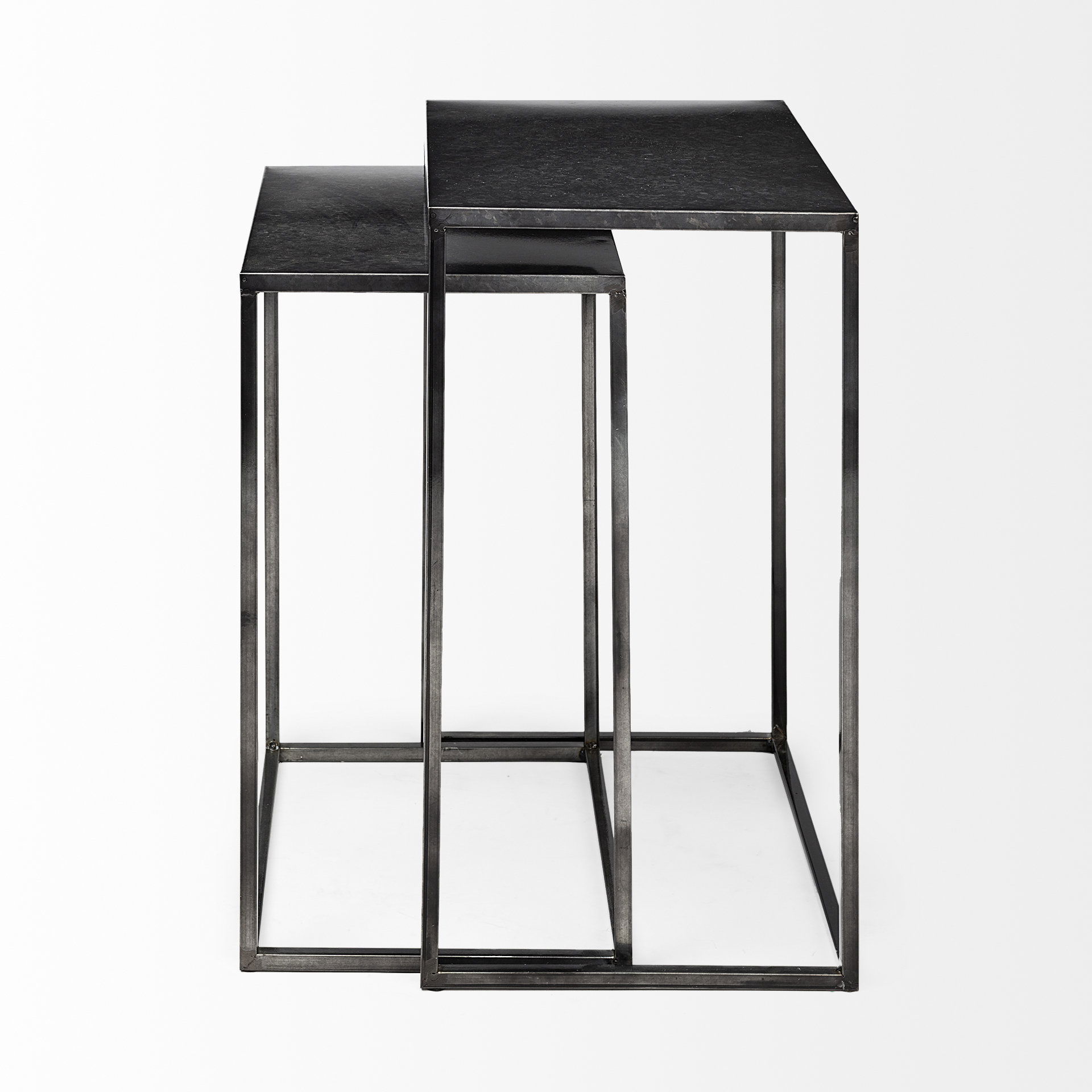 Kasey (Set of 2)  Galvanized Metal Nesting Accent Tables large image 