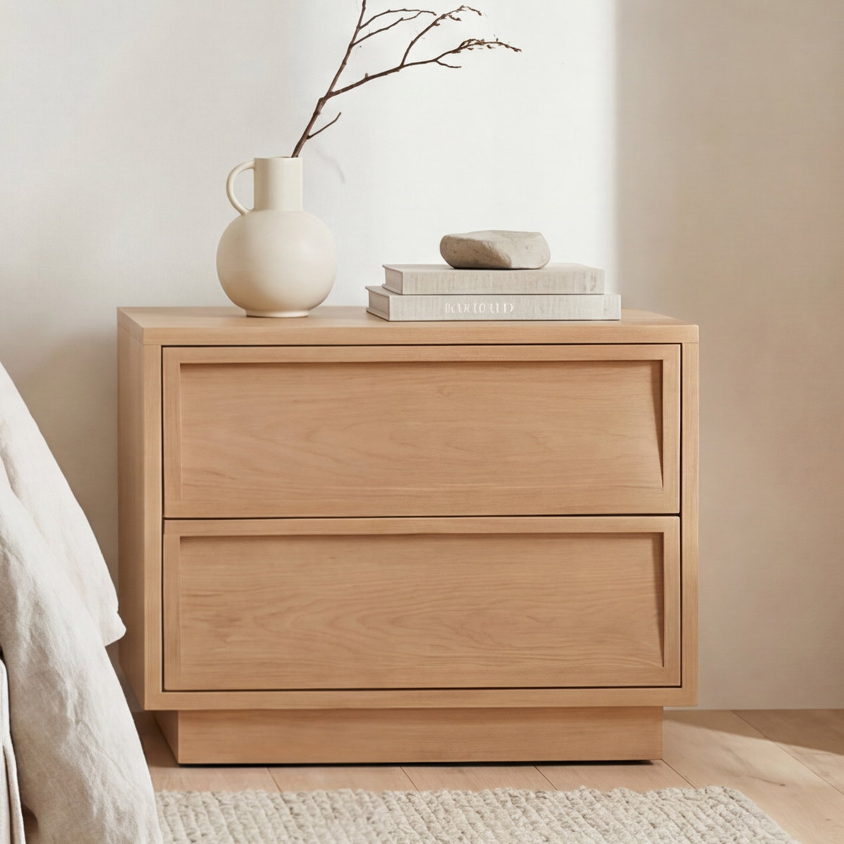 Hudson Nightstand Natural, by Moe's Home, 20.5" width x 16" height x 18" depth View 7