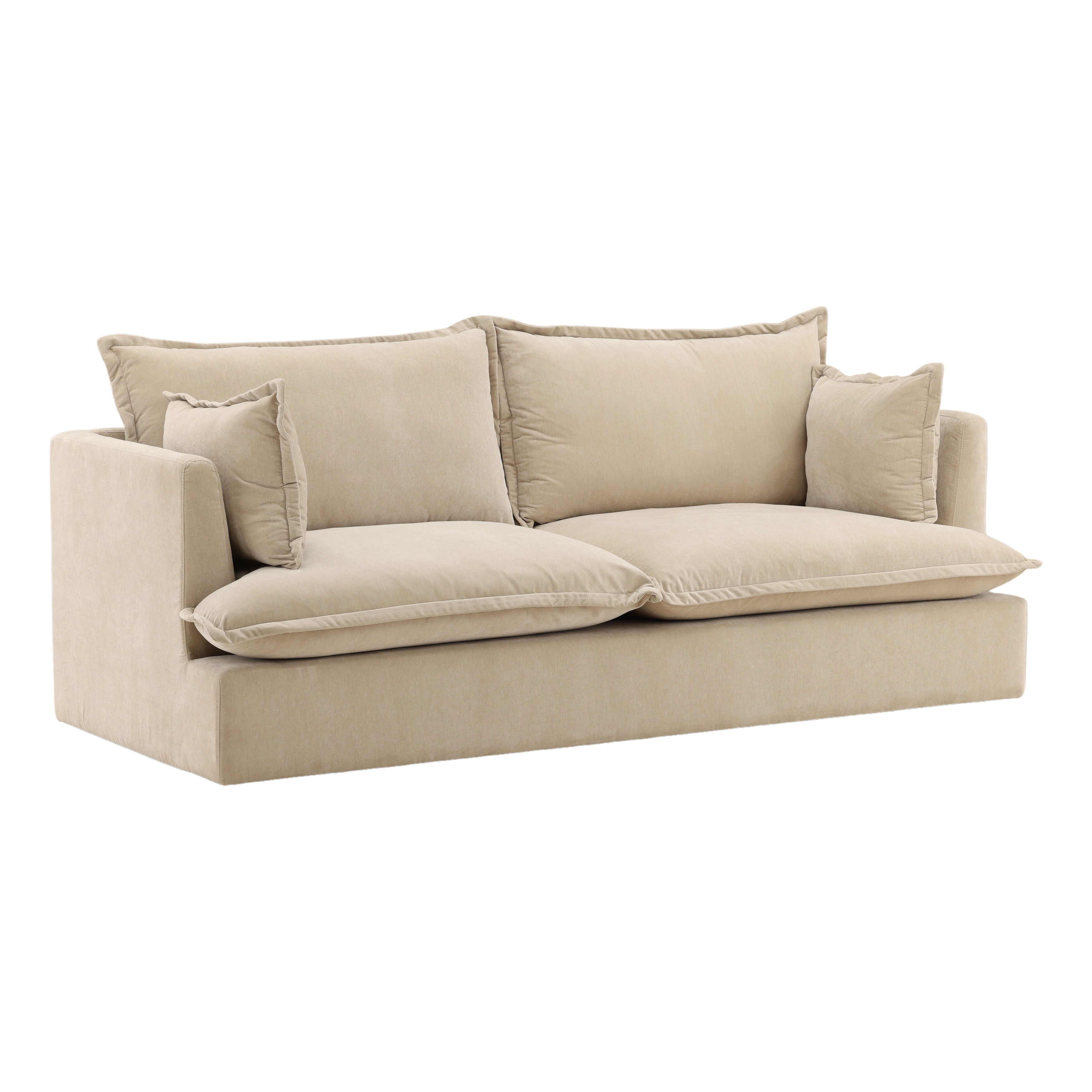 Monica Sofa Sand, Sofas & Sectional by Dovetail, 84.25" width x 35" height x 37" depth View 1