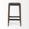 Nell 30' Seat Height Black Metal Seat & Foot Rest With Brown Wood Legs Stool, Counter & Bar Stool by Mercana, 18" length x 15" width x 30" height thumbnail 4