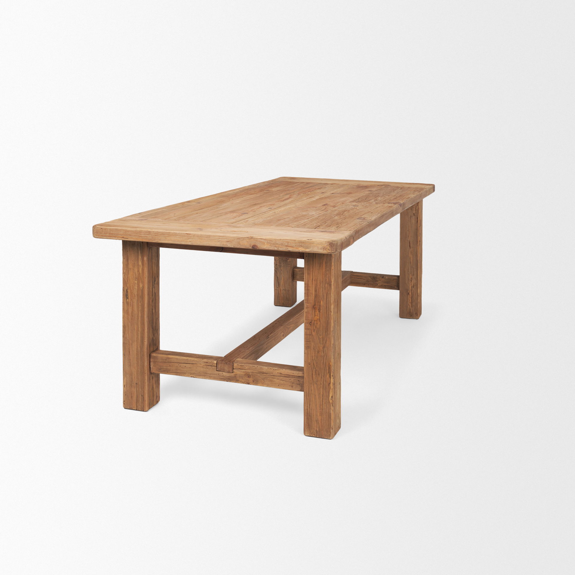 Stetson 84' Rectangular Natural Brown Wood Dining Table large image 