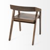 Nicholas Open Back Dining Arm Chair | Onyx Brown Wood, Dining Chair by Mercana, 20" length x 22" width x 30" height thumbnail 8