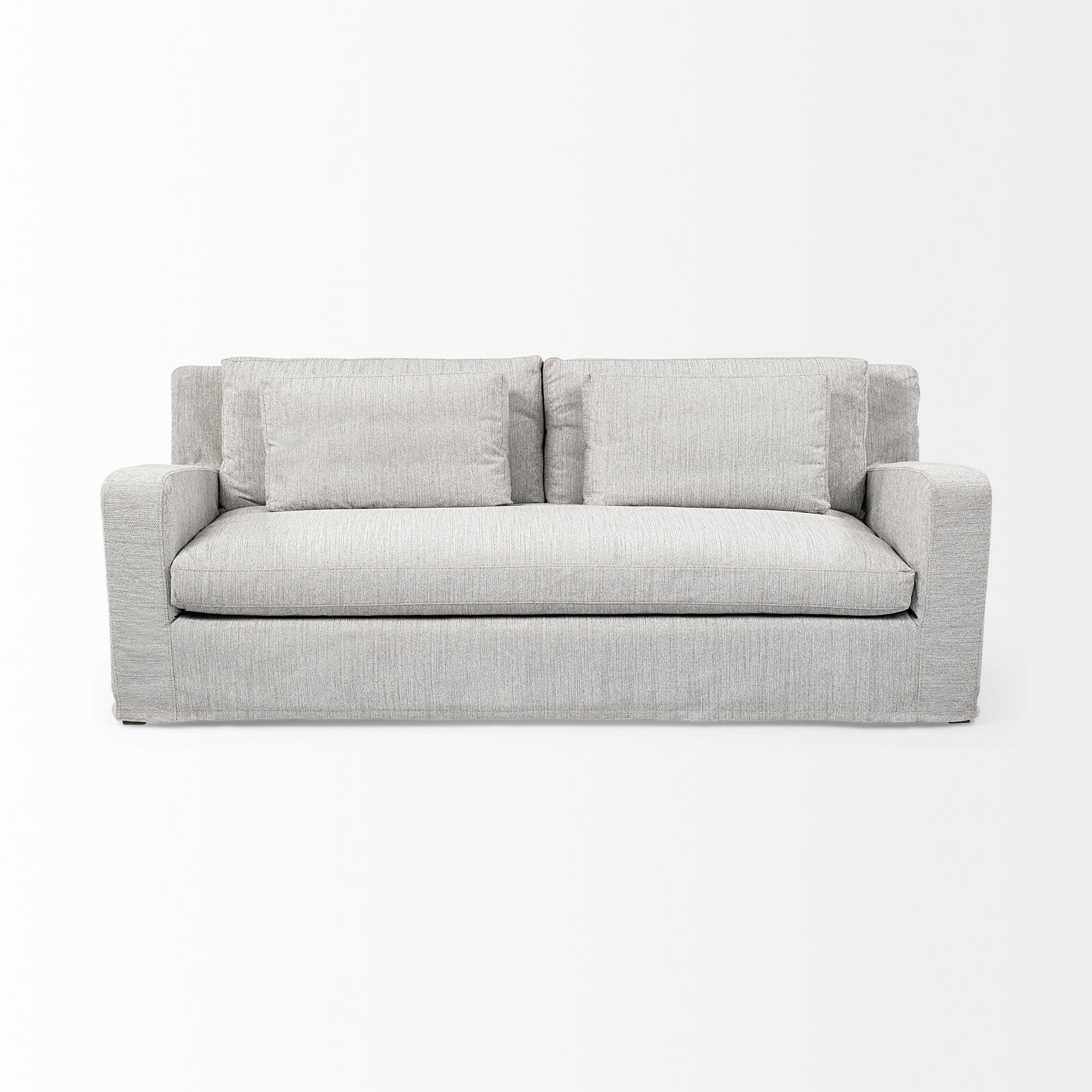 Denly II 92.5 X 38.25 X 34.5 Frost Gray Slipcover Three Seater Sofa large image 