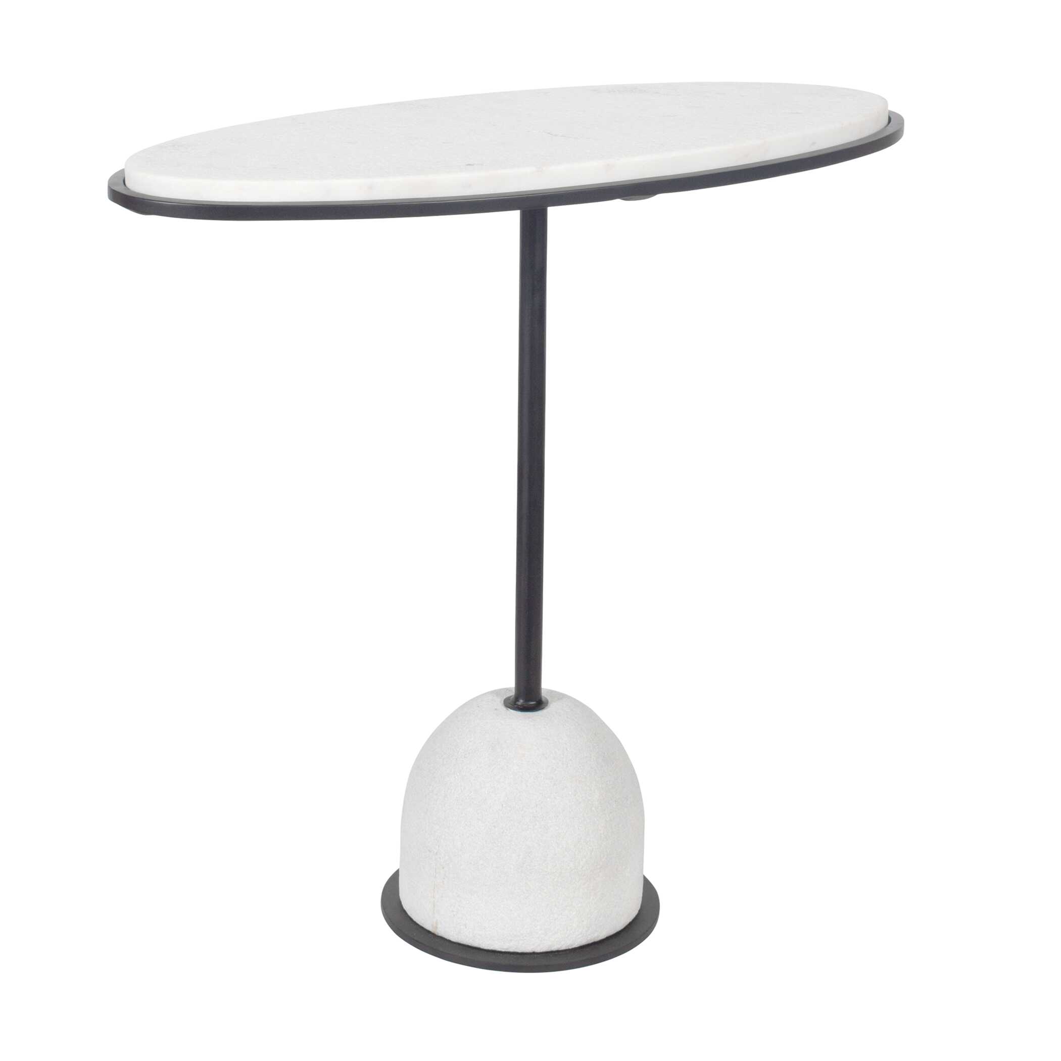 Morro White Marble Side Table, Furniture by Uttermost, 24.25" width x 23.25" height x 10.5" depth View 6