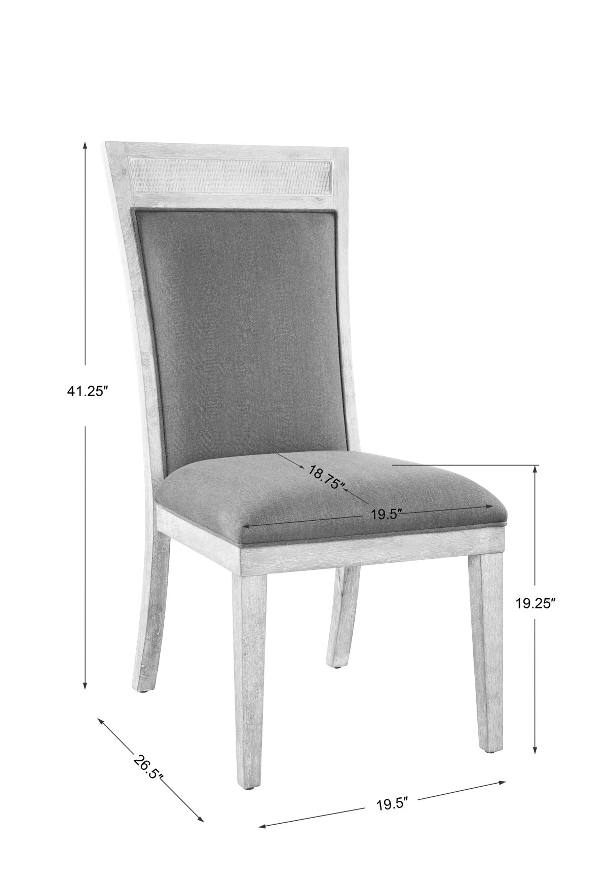 Encore Dark Gray Armless Chair, Accent Chair by Uttermost, 19.5" width x 41.25" height x 26.5" depth View 3