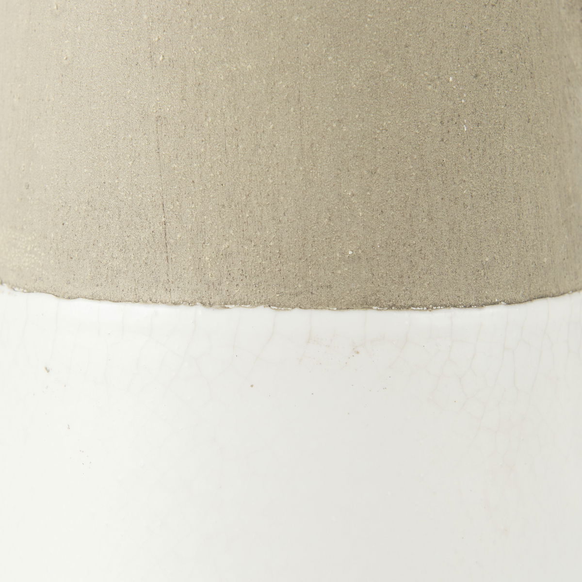 Garand Small 13H Two-Toned White Natural Ceramic Jug, Decorative Jar by Mercana, 6.3" length x 4.53" width x 10.24" height View 14