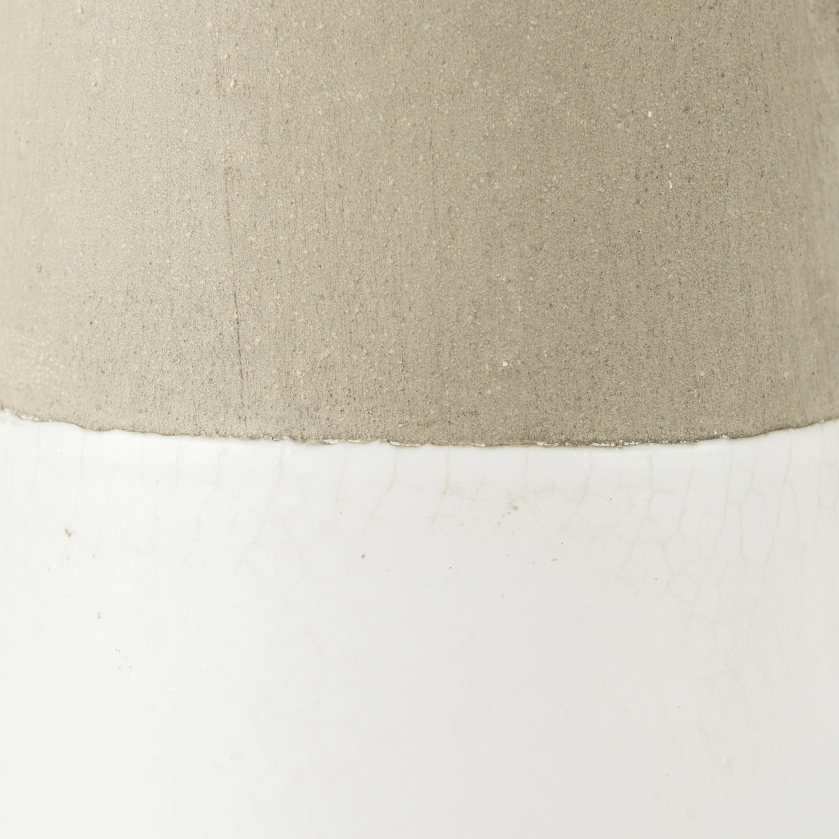 Garand Small 13H Two-Toned White Natural Ceramic Jug, Decorative Jar by Mercana, 6.3" length x 4.53" width x 10.24" height View 14
