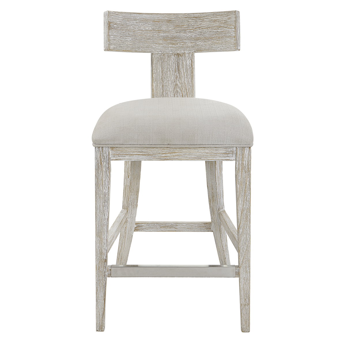 Idris White Counter Stool, Counter & Bar Stool by Uttermost, 20" width x 38" height x 22.5" depth View 1