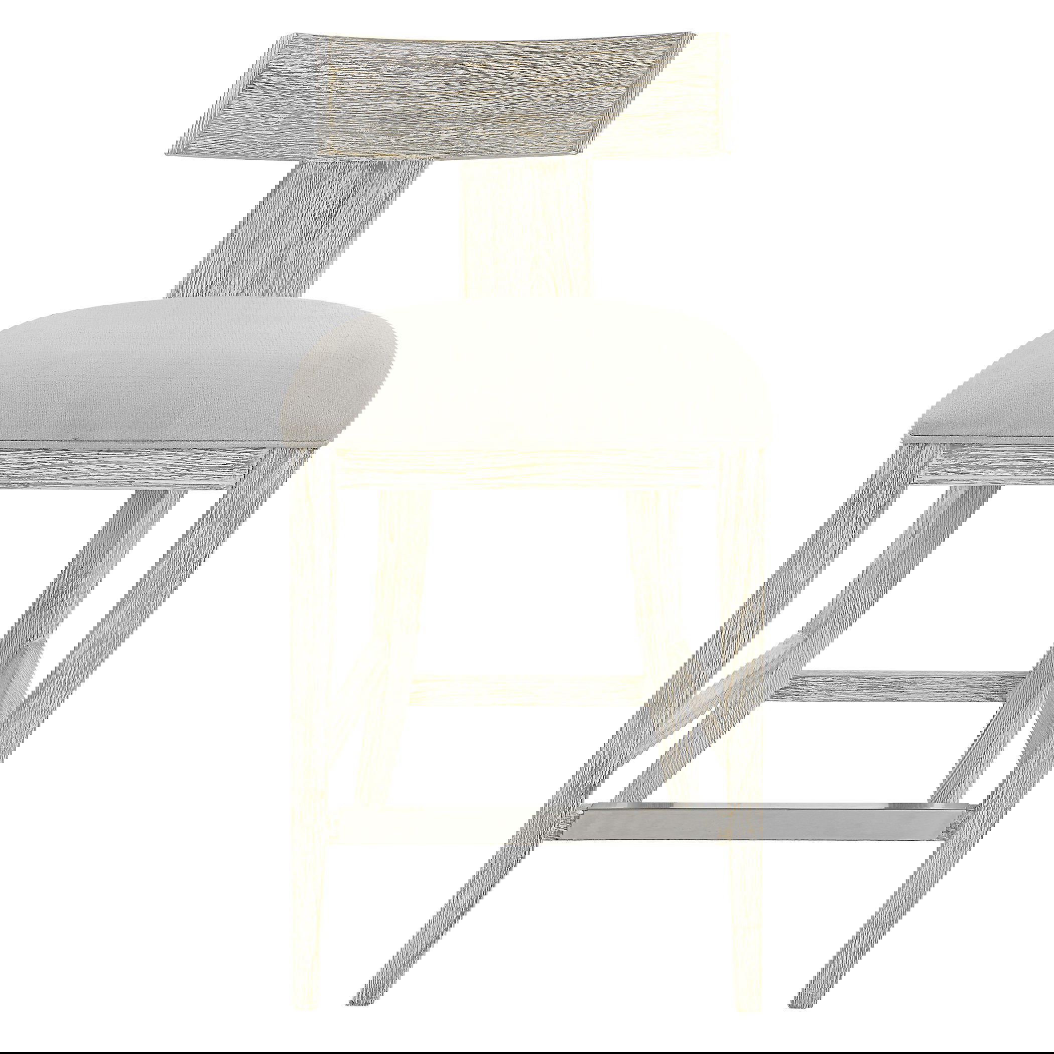 Idris White Counter Stool, Furniture by Uttermost, 20" width x 38" height x 22.5" depth View 1