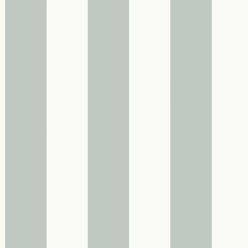 Awning Stripe Green & White  Wallpaper