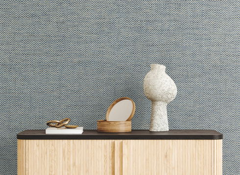 Tailored Weave Blue Wallpaper