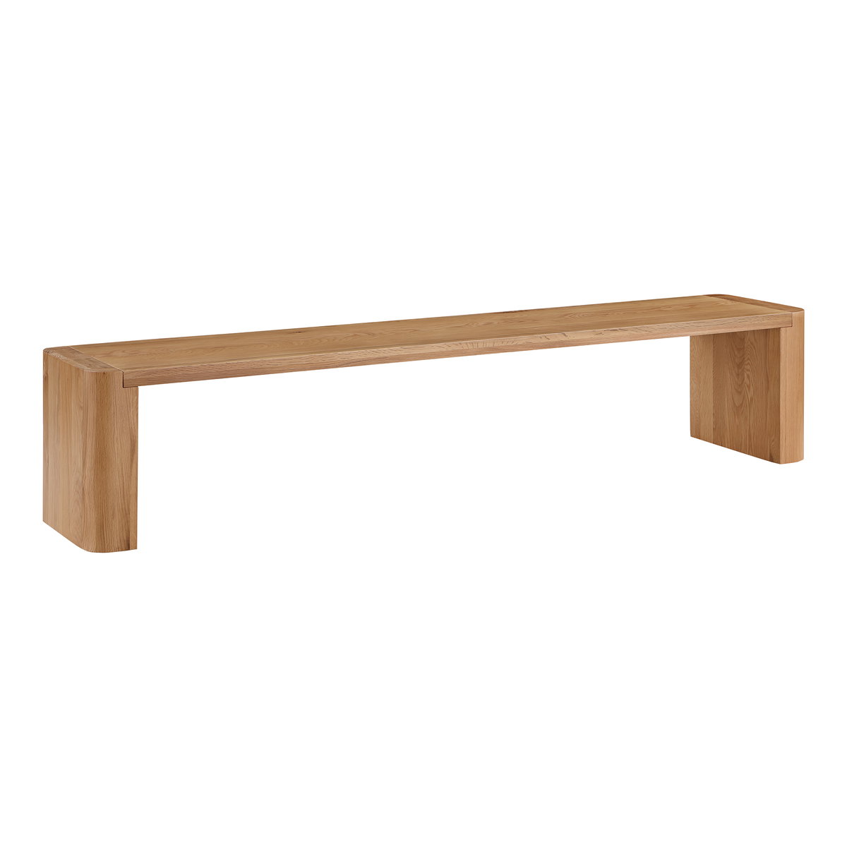 Post Large Dining Bench Natural, Benche by Moe's Home, 82" width x 17" height x 16" depth View 2