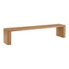 Post Large Dining Bench Natural, Benche by Moe's Home, 82" width x 17" height x 16" depth thumbnail 2