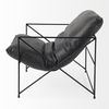 Leonidas 28.5L x 29.5W x 34.0H  Black Faux Leather Seat with Black Metal Frame Accent Chair thumbnail 7