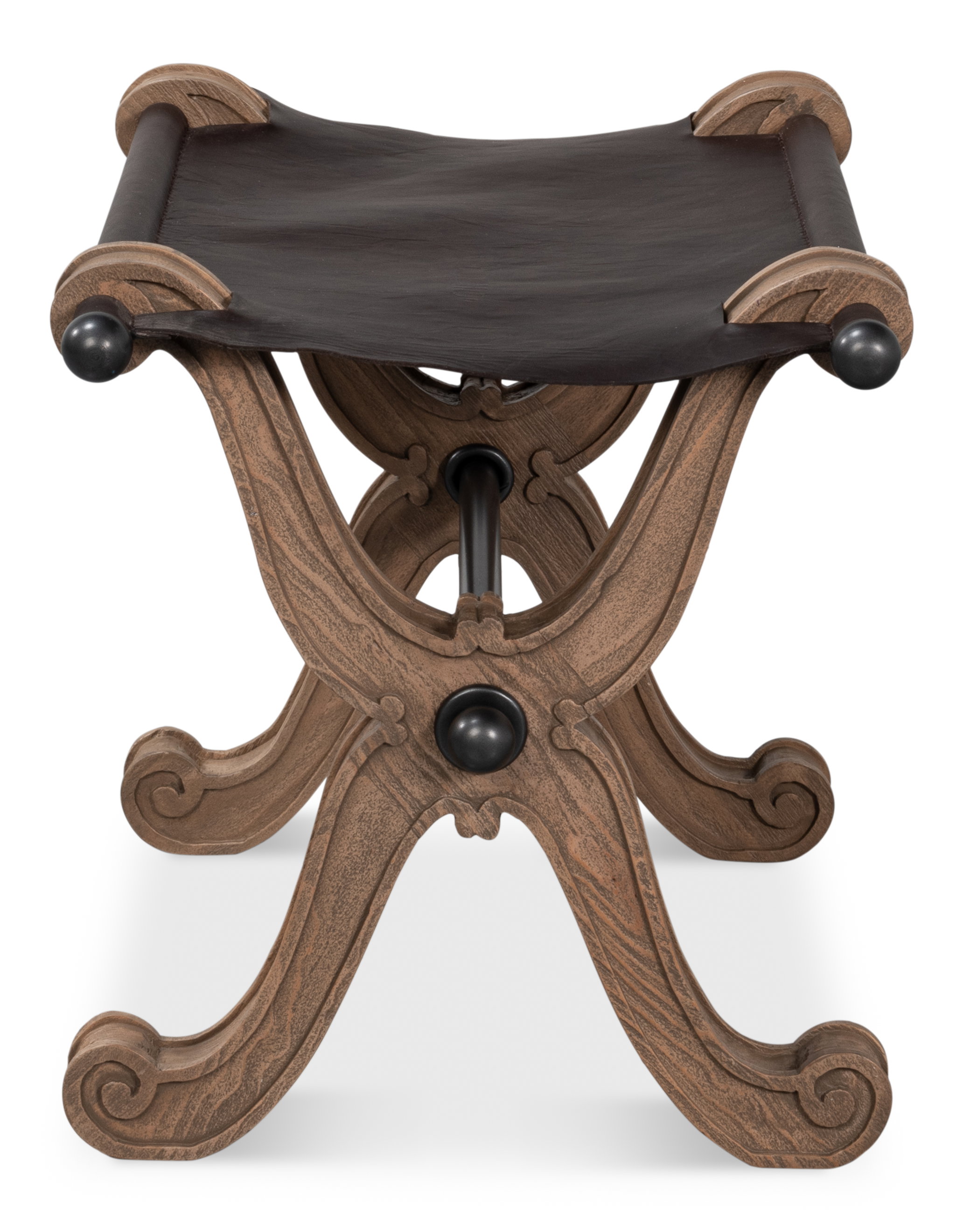 Joyner Equestrian Bench, Seating by Sarreid, 28" length x 18" width x 20" height View 3