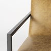 Armelle II Brown Leather Seat with Gray Metal Frame Accent Chair, by Mercana, 28.35" length x 33.07" width x 29.92" height thumbnail 10
