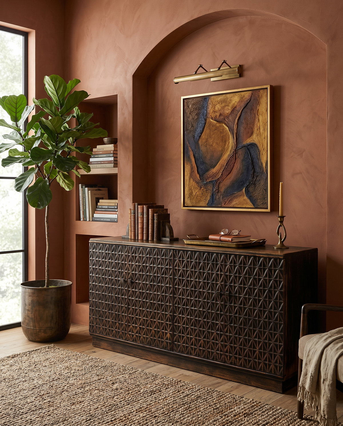 Scrubboard Front Sideboard  Ebony, by Sarreid, 1'5" length x 5'11" width x 2'10" height View 15
