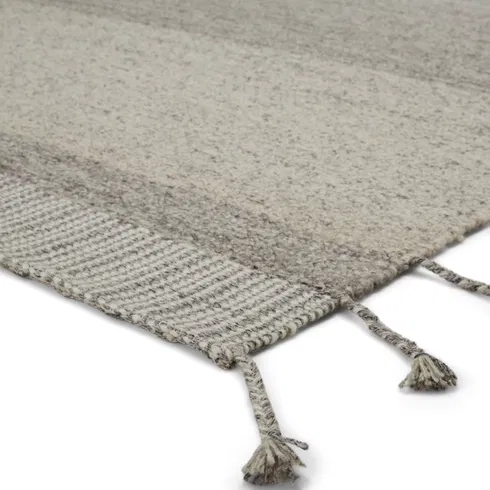 Striped Handmade Handwoven Wool Gray Area Rug