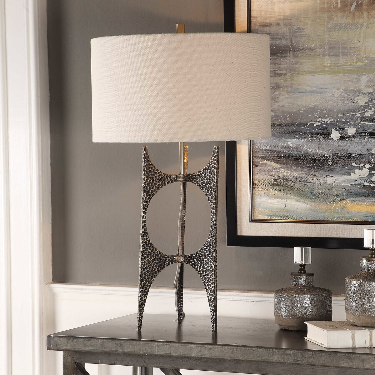 Goldia Antique Bronze Lamp, by Uttermost, 1'4" width x 2'2.75" height x 1'4" depth View 2