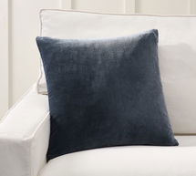 Online Designer Bedroom Everywhere Velvet Throw Pillow Cover, 20" x 20", Steel Blue