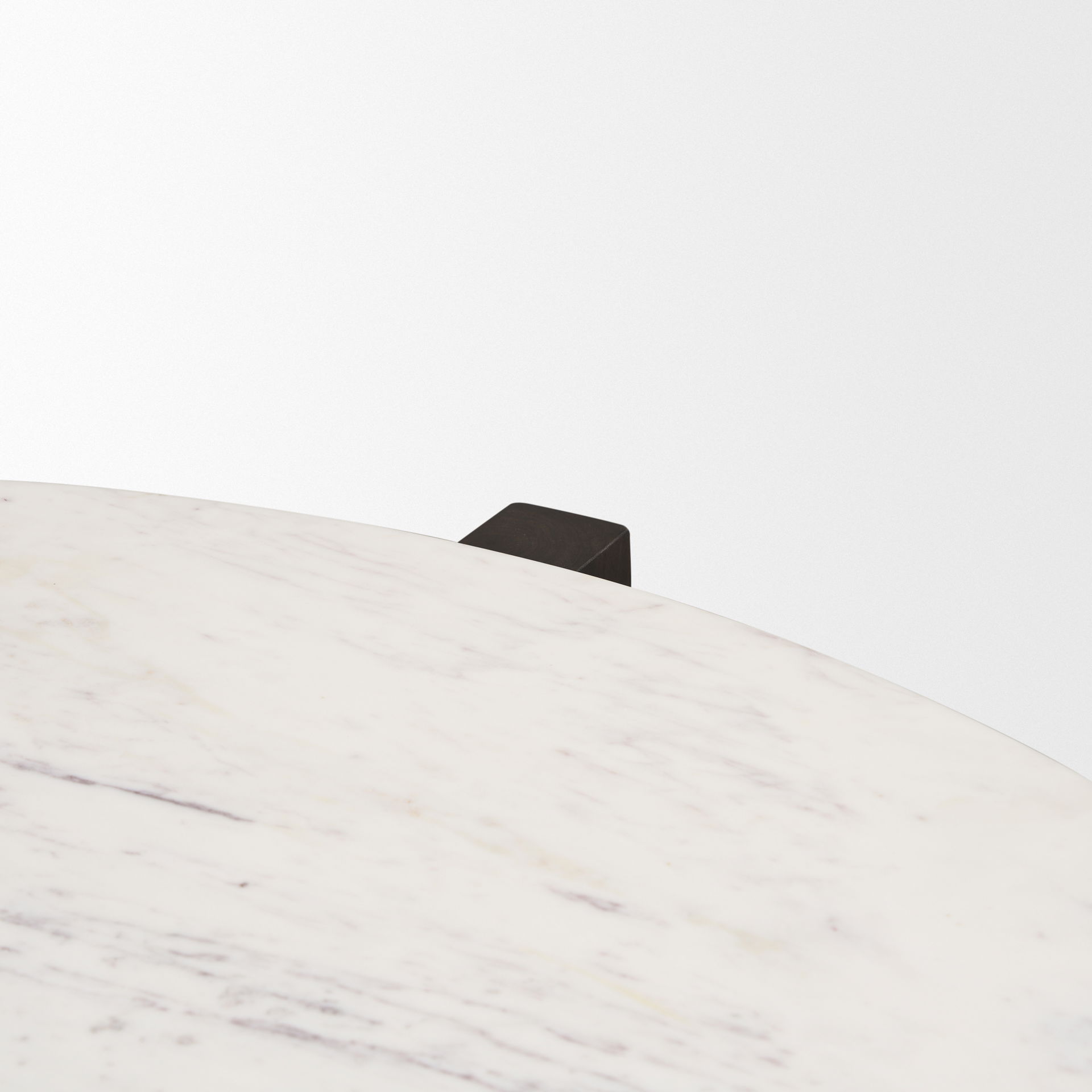 Bianca Dark Brown Wood with Marble Round Top Coffee Table large image 