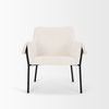 Brently Accent Chair with Cream Boucle Fabric & Matte Black Metal Legs thumbnail 2