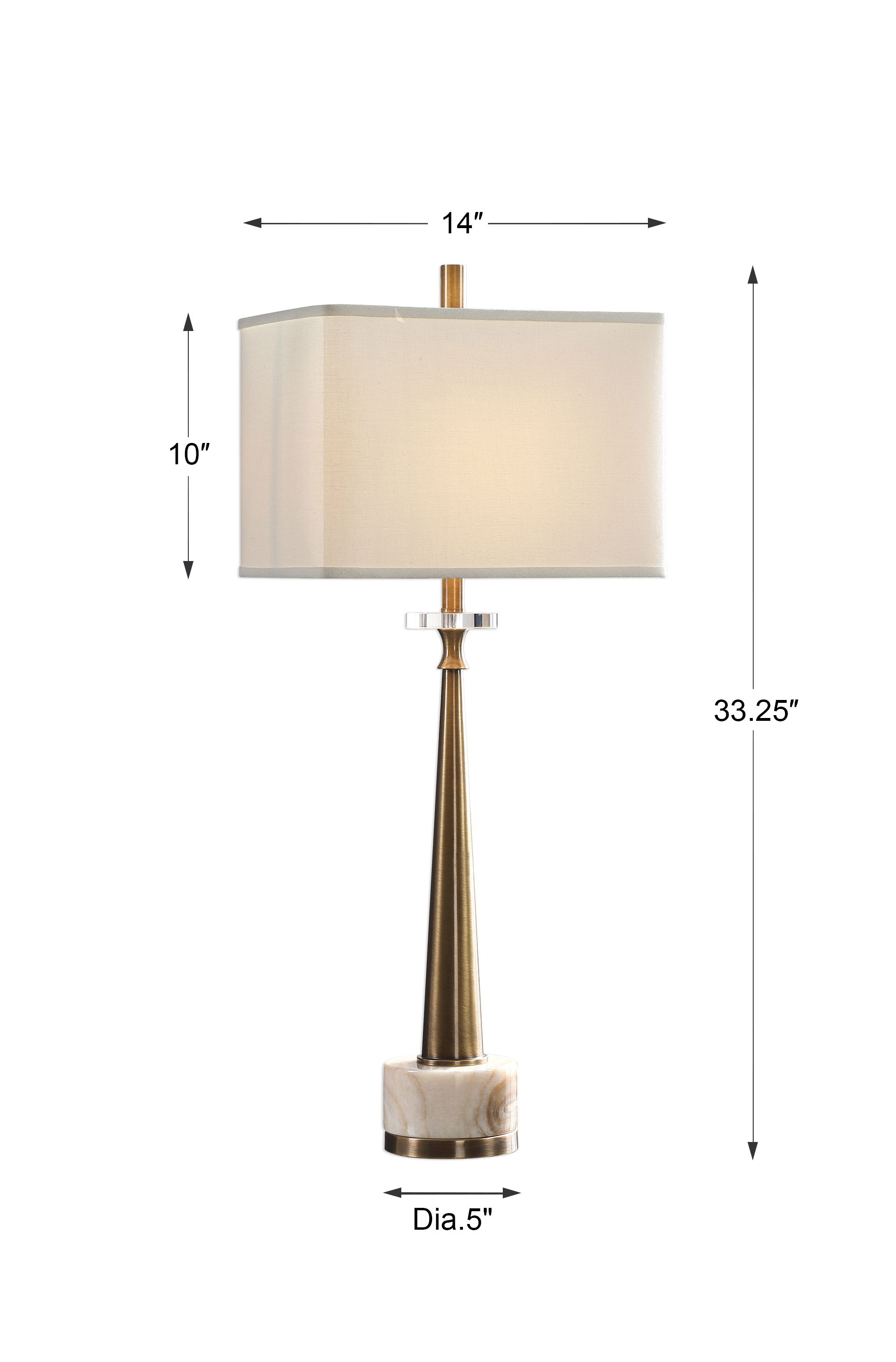 Verner Tapered Brass Table Lamp large image 