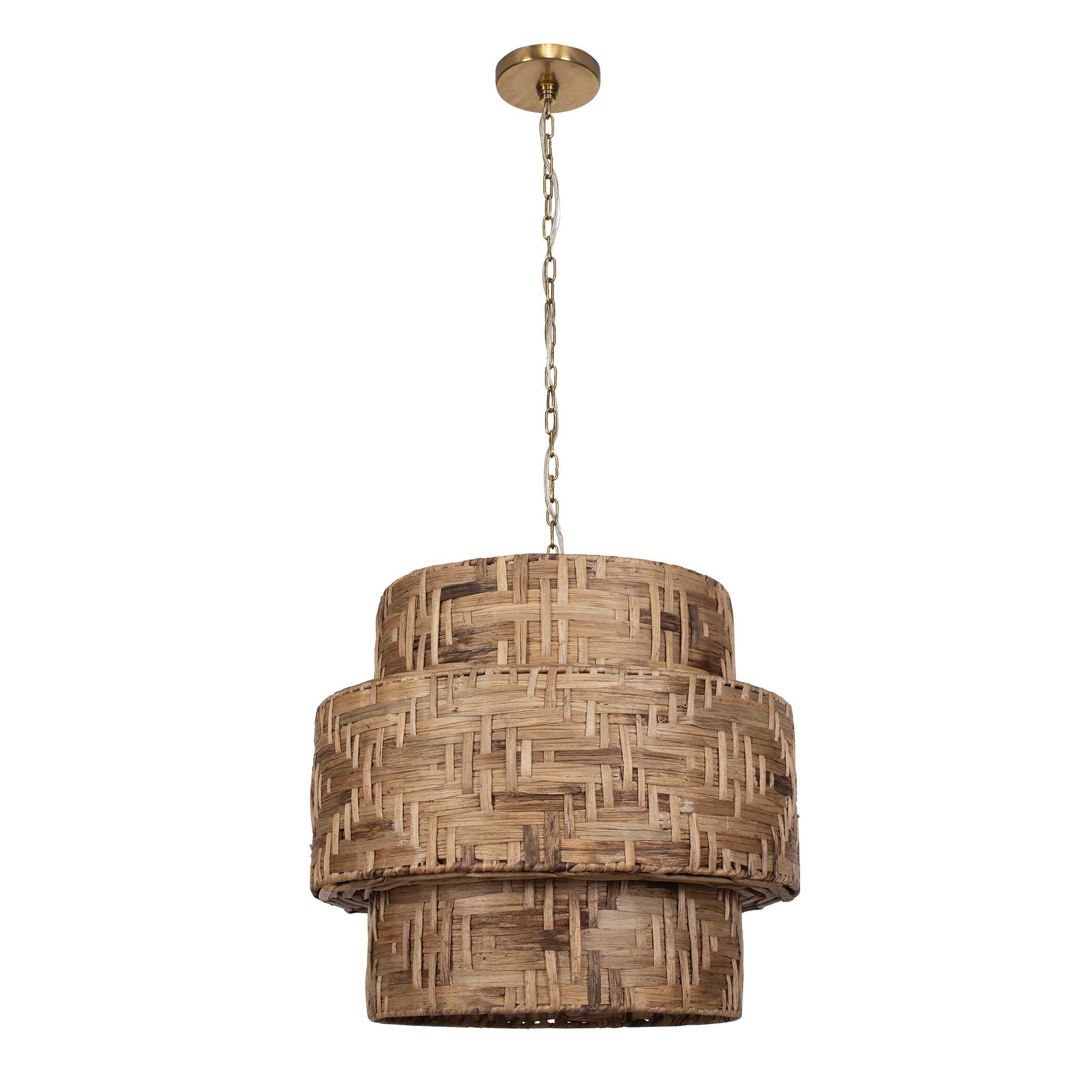 Water Hyacinth 4 Light Woven Pendant large image 