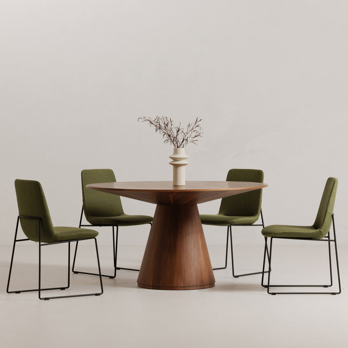 Otago 47in Round Dining Table Walnut, by Moe's Home, 47" width x 29.5" height x 47" depth View 7