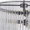 Anna (26'x14') Hanging Gun-Metal with Clear Glass Rods Six Bulb Chandelier, by Mercana, 26" length x 26" width x 14" height thumbnail 6