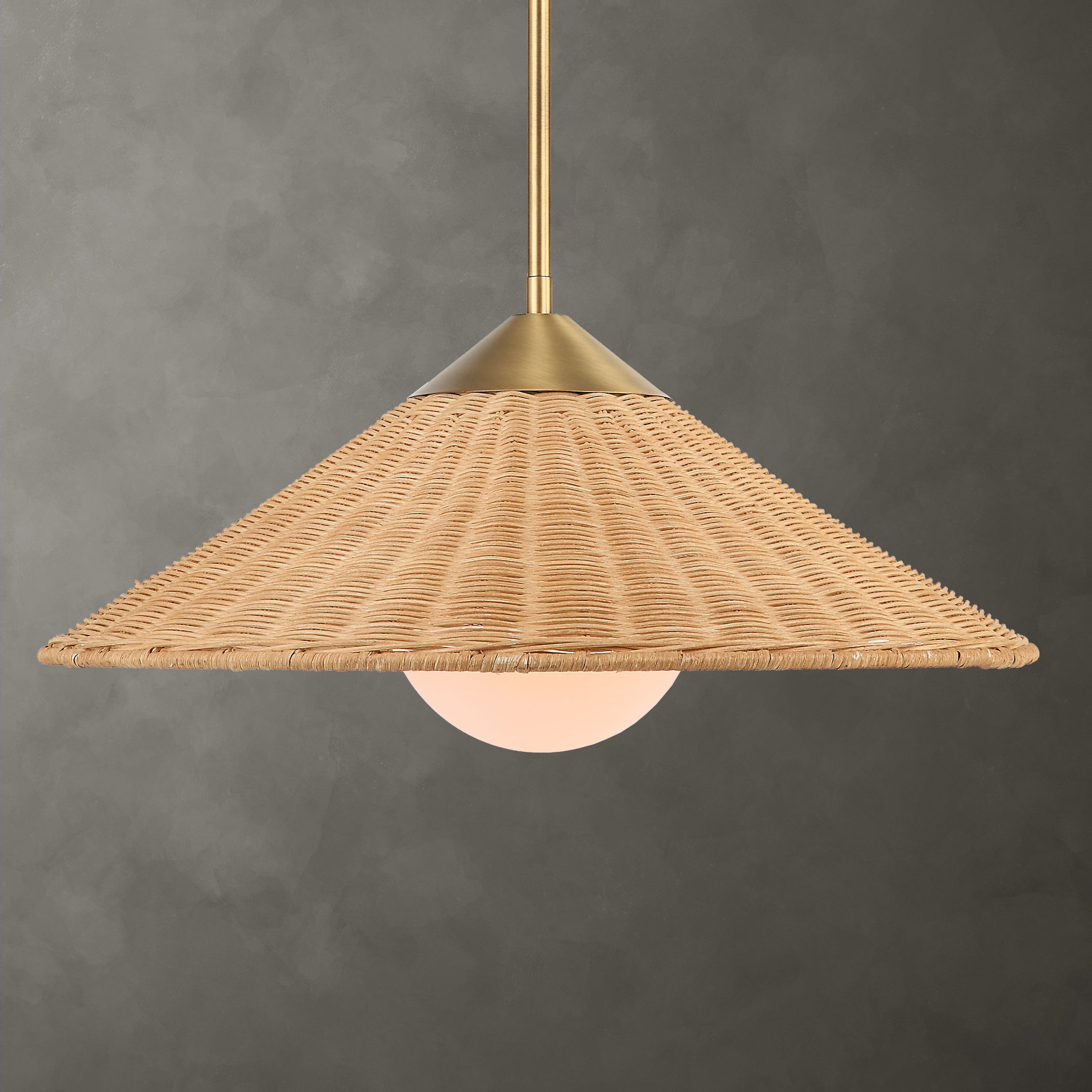 Phuvinh 1 Light Rattan Shade Pendant large image 