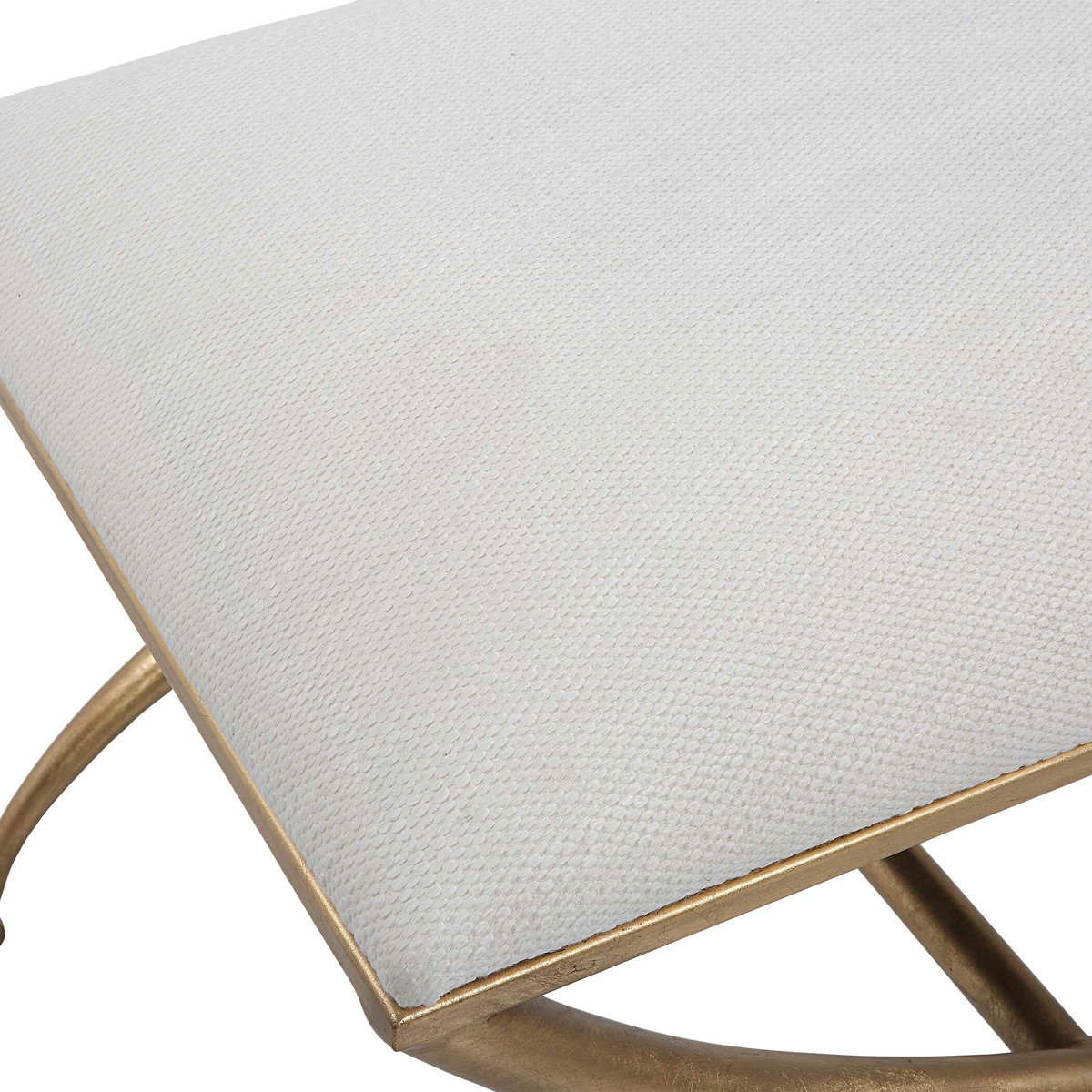 Crossing Small White Bench, Furniture by Uttermost, 23.5" width x 20" height x 18" depth View 6