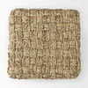 Adele   Medium Brown Seagrass Woven Square Pouf, Ottoman by Mercana, 17.72" length x 17.72" width x 17.72" height thumbnail 5