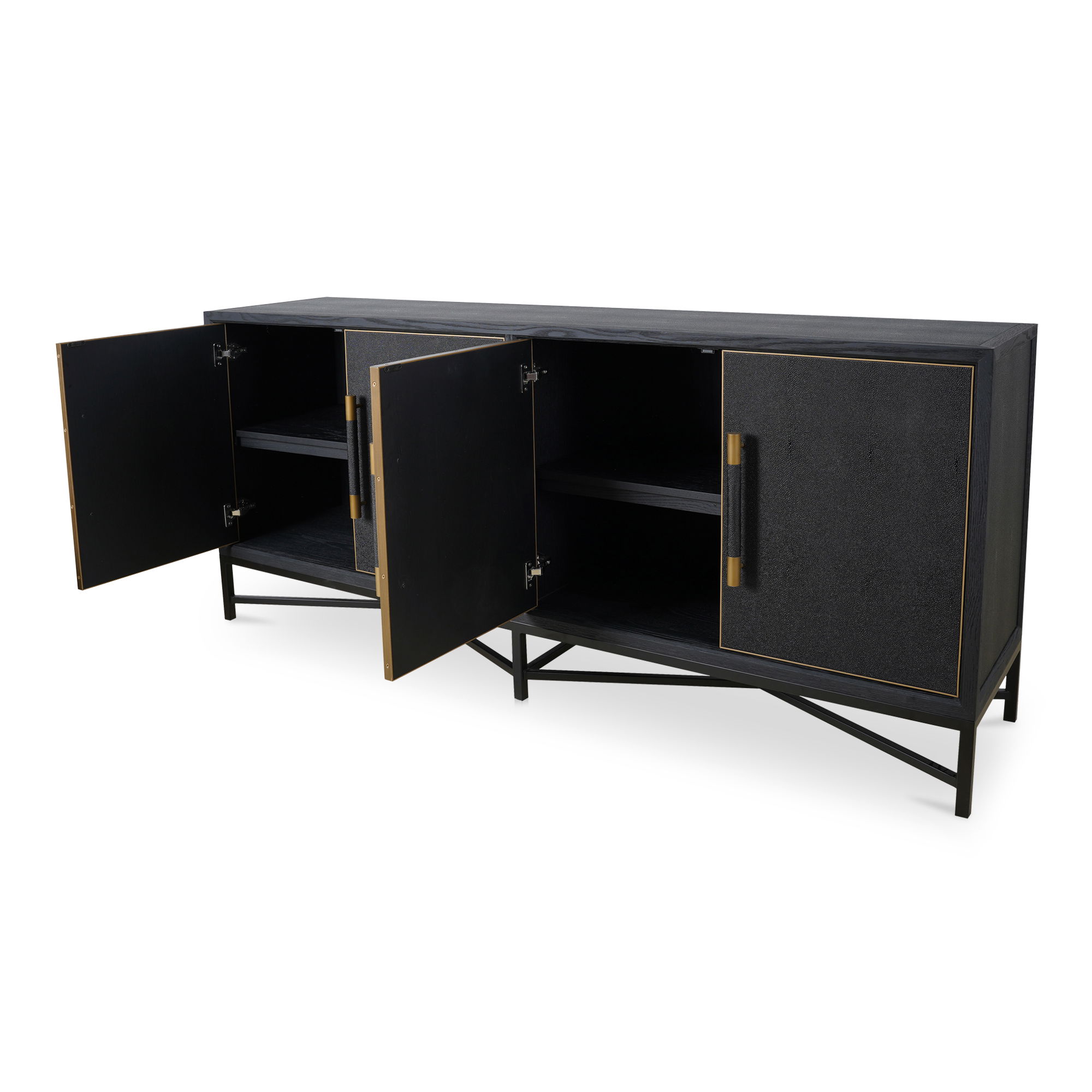 Mako Sideboard Black, Cabinets & Sideboard by Moe's Home, 76" width x 34" height x 18" depth View 7